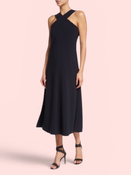Theory Mambert Admiral Crepe Crisscross Midi Dress
